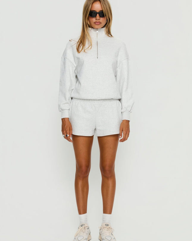 Haelie Fleece Shorts Grey Marle