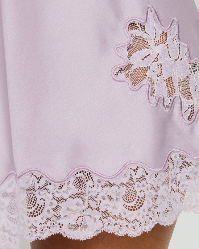 Aloura Spliced Lace Mini Dress Lilac