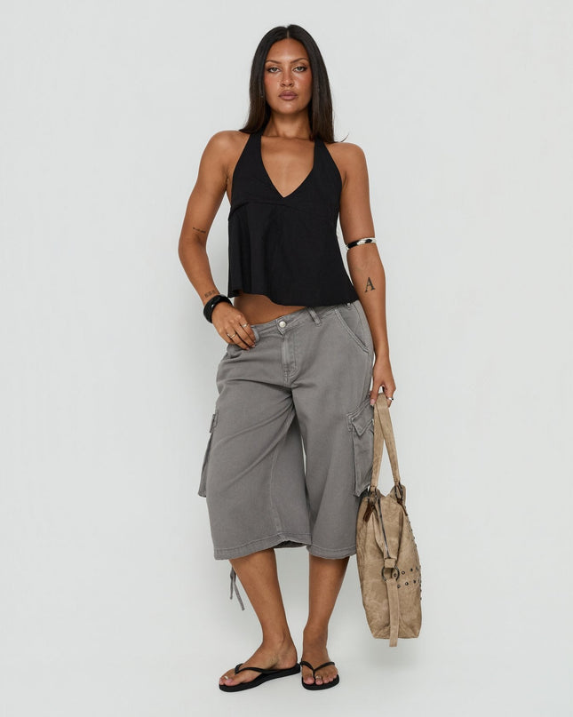 Hudsen Longline Cargo Shorts Charcoal
