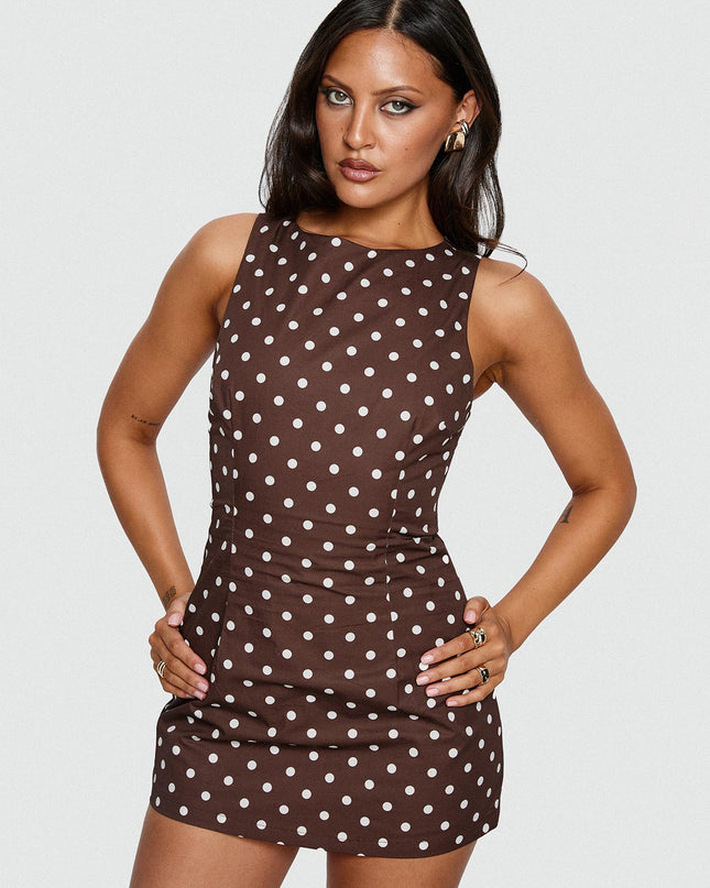 Yumiko Romper Brown Polka Dot