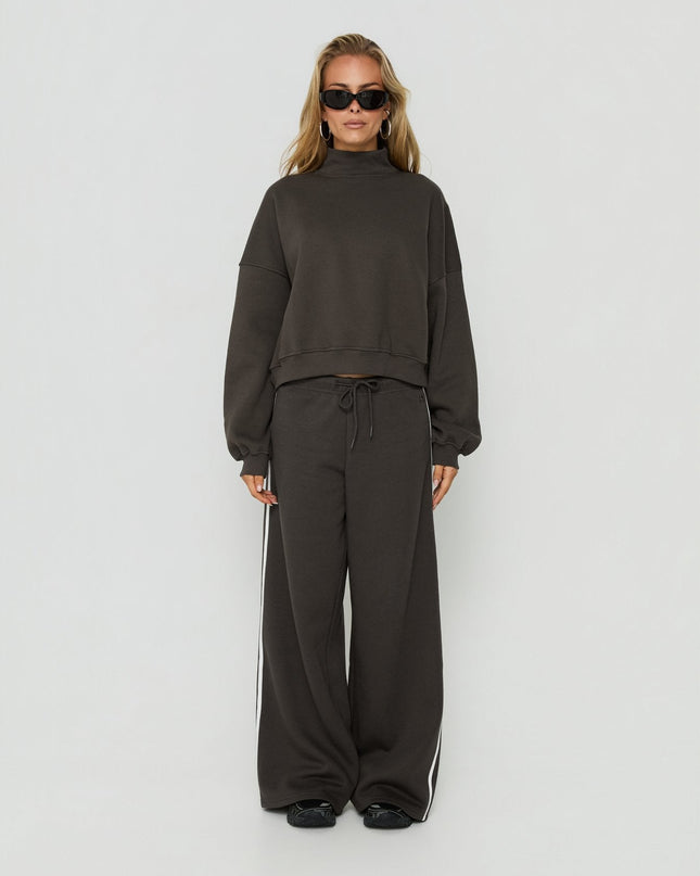 Anyya Funnel Neck Crew Jumper Iron Grey