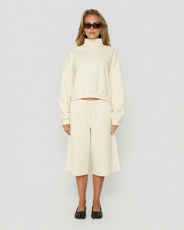 Anyya Funnel Neck Crew Jumper Cream