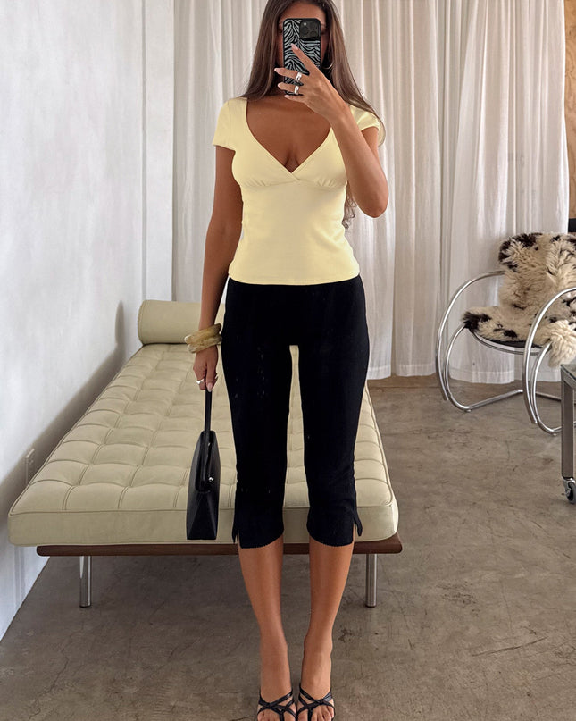 Baseline Rib Capri Pants Black Tall