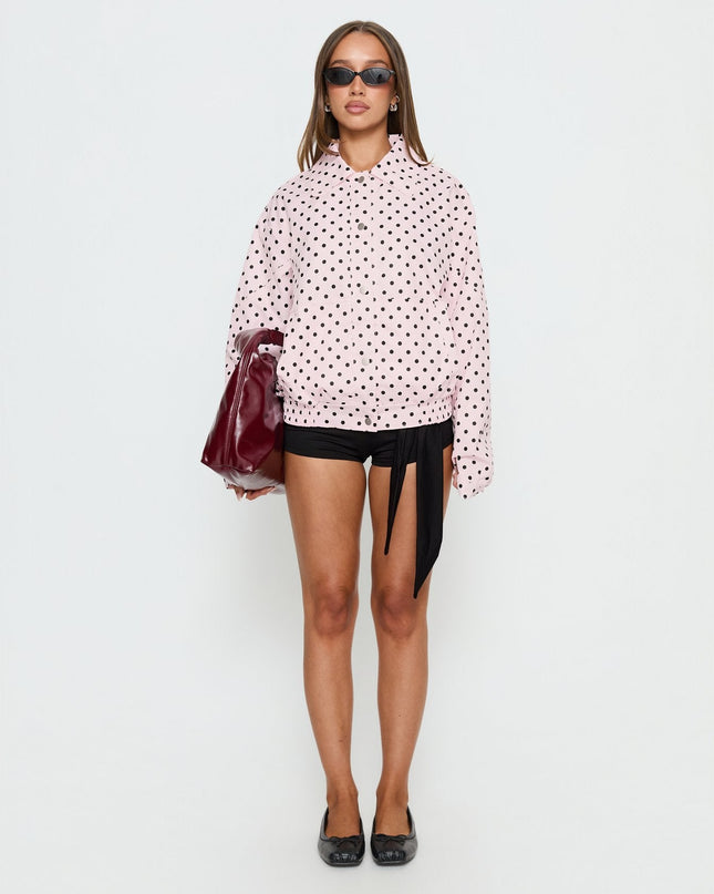 Swayer Oversized Jacket Pink Polka Dot