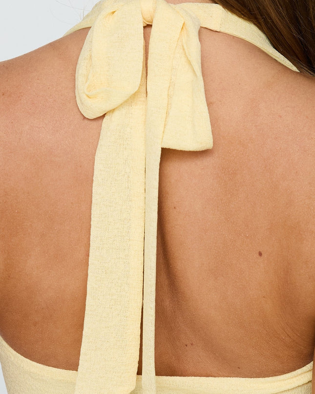 Amaleta Halter Ruched Mini Dress Butter