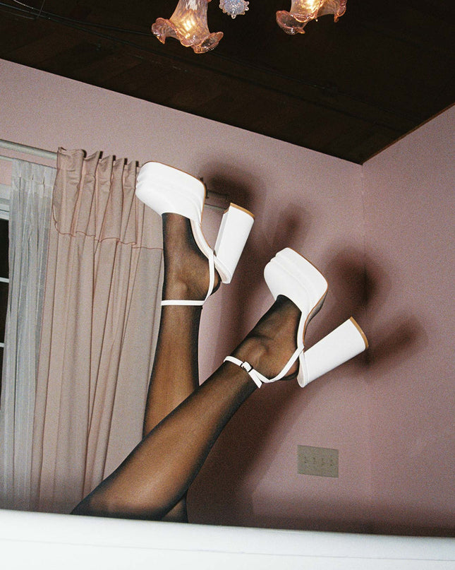 Alto Platform Heels Matte White