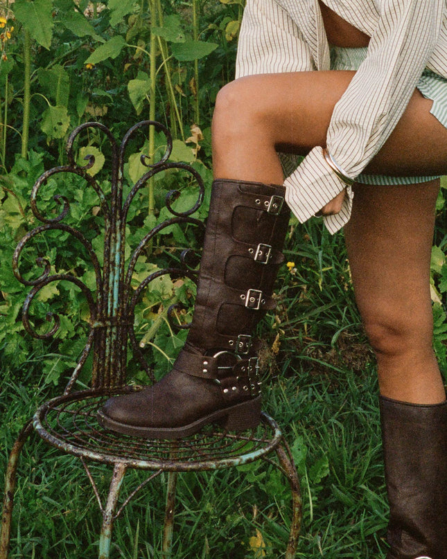 Buckle Down Boots Brown