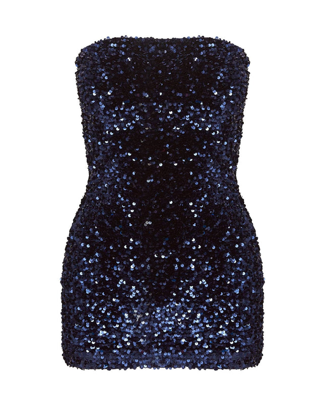 Eldoni Strapless Mini Dress Navy