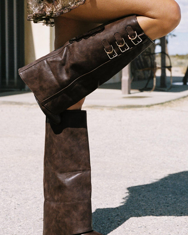 Ritz Knee High Boots Brown