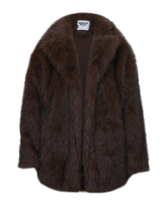 Super Trouper Faux Fur Jacket Brown